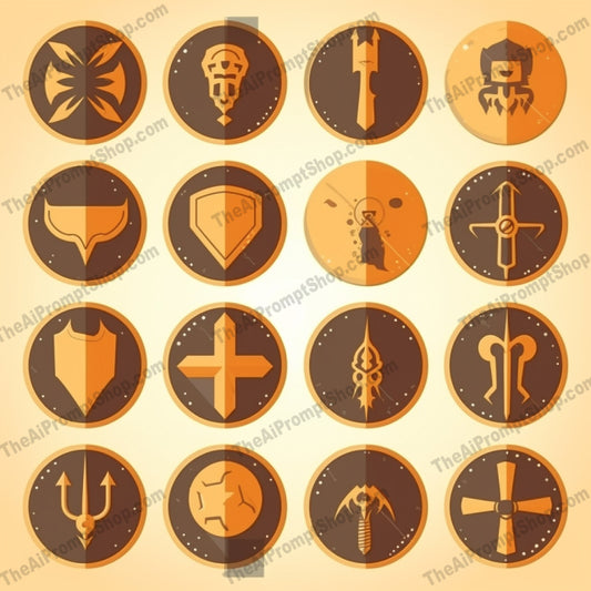 AI Midjourney Prompt for Interactive Warrior Icons