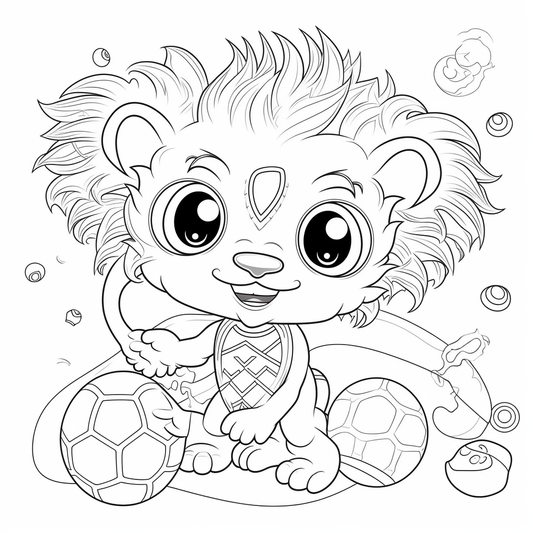 AI Midjourney Prompt for Coloring Page - Animal Crossing Style Suit Puppy