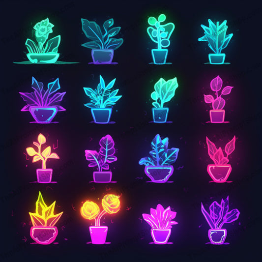 AI Midjourney Prompt for Neon Plants