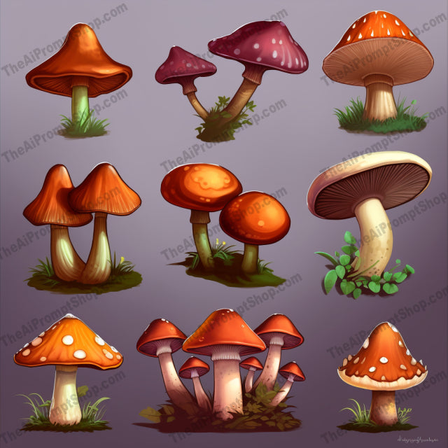 AI Midjourney Prompt for Playful Mushroom Gardens