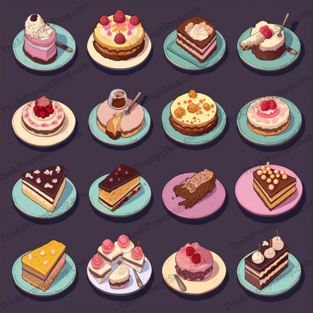 AI Midjourney Prompt for Food - B262s -  Timeless Cakes