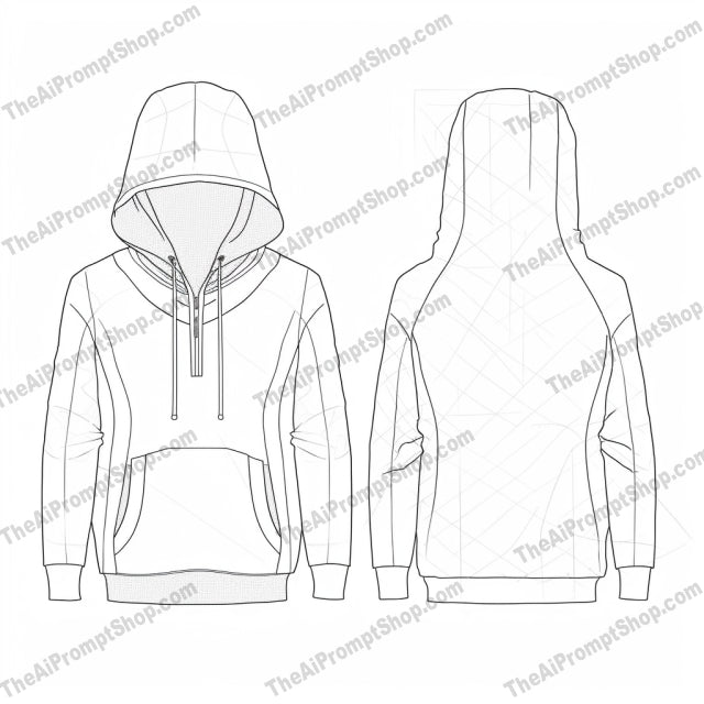 AI Midjourney Prompt for Elegant Hoodie Template