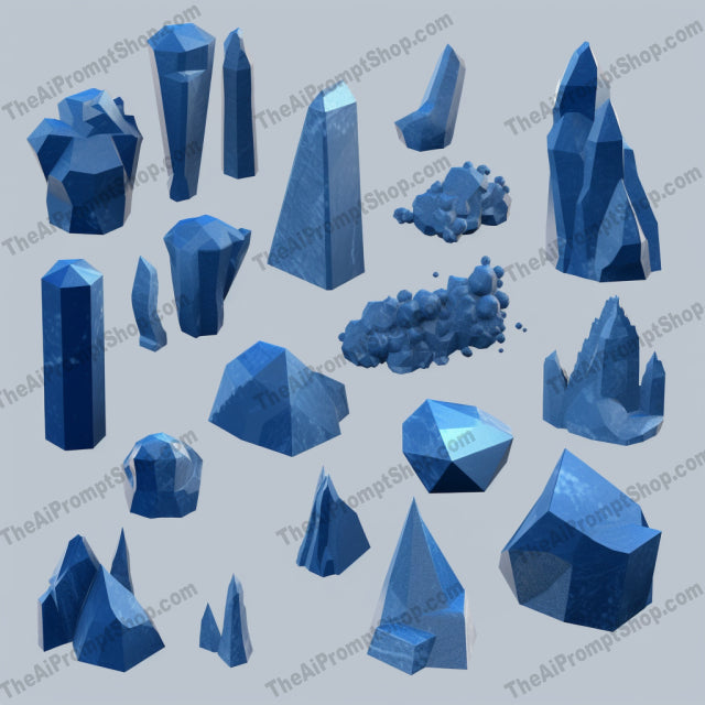 AI Midjourney Prompt for Blue Stone Typologies