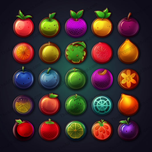 AI Midjourney Prompt for Dark Fruit Icons