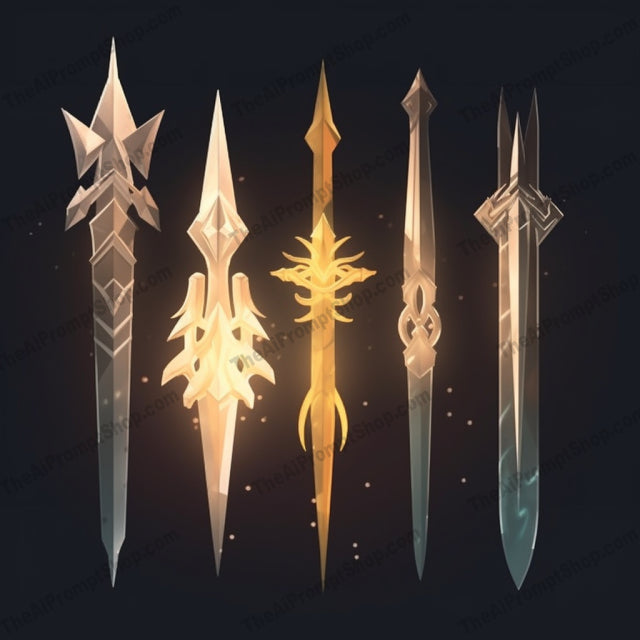 AI Midjourney Prompt for Dynamic Low Poly Swords