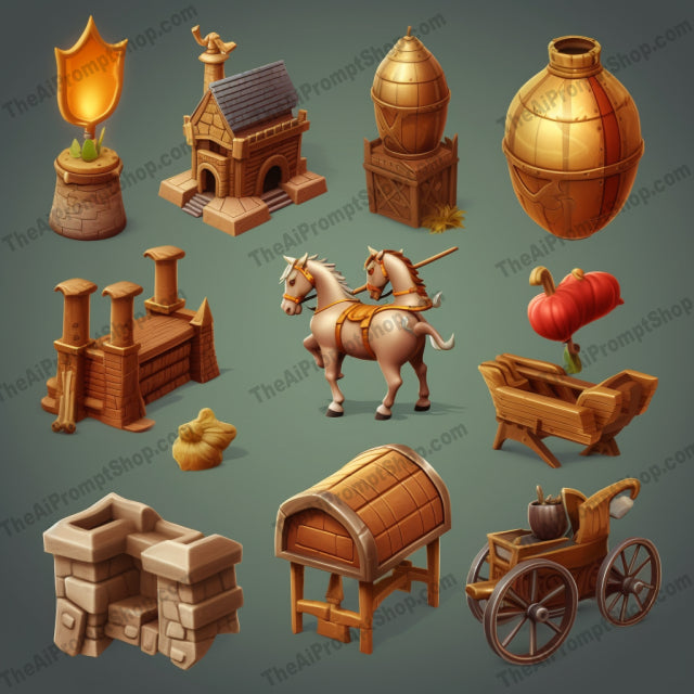 AI Midjourney Prompt for Knights' Items with Animal Motifs