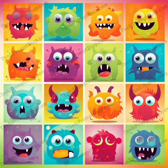 AI Midjourney Prompt for Cute Monster Expressions