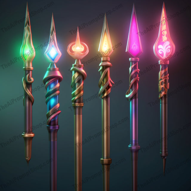 AI Midjourney Prompt for Enchanted Glowing Wands