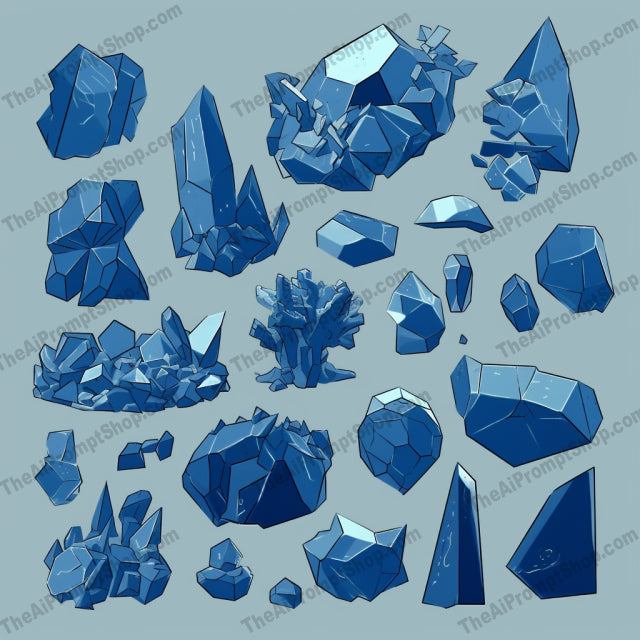 AI Midjourney Prompt for Blue Stone Typologies