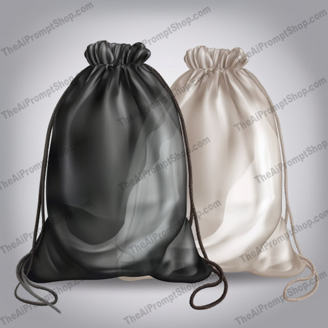 AI Midjourney Prompt for Leather Drawstring Bags