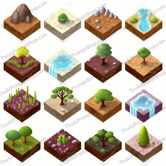 AI Midjourney Prompt for Gemstone Landscape Icons