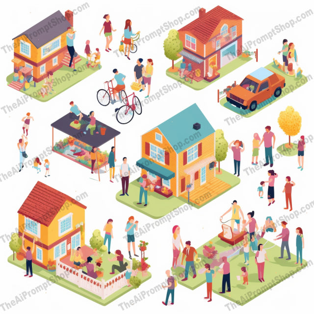 AI Midjourney Prompt for Isometrics - B161s -  Isometric Family Fun