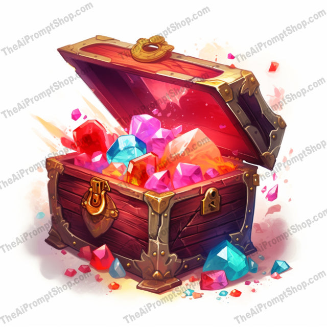 AI Midjourney Prompt for Colorful Overflowing Treasure Chest