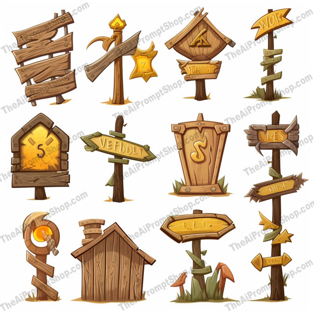 AI Midjourney Prompt for Outdoors Wooden Signs