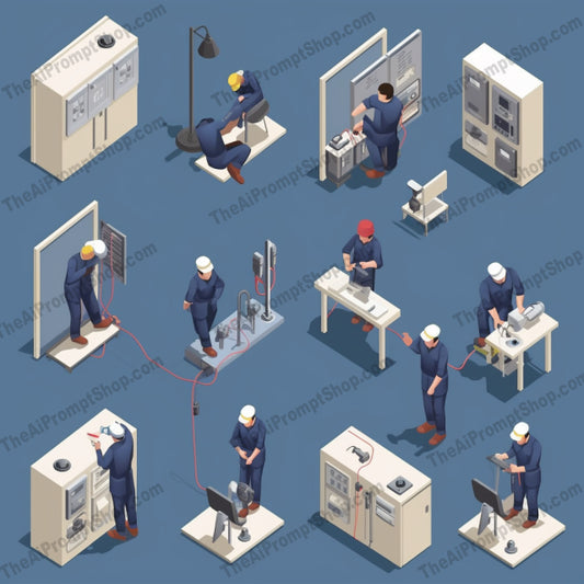 AI Midjourney Prompt for Isometrics - B48s -  Isometric Electrical Equipment