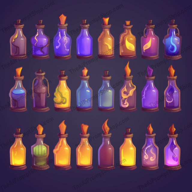 AI Midjourney Prompt for Dark Fairytale Potion Collection