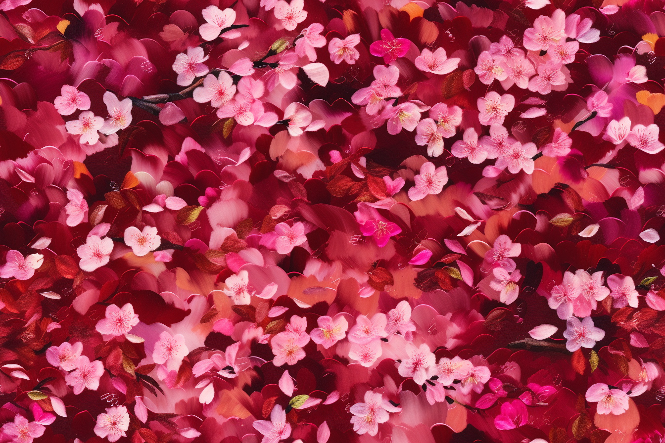 AI Midjourney Prompt for Pattern - scattered Cherry Blossoms