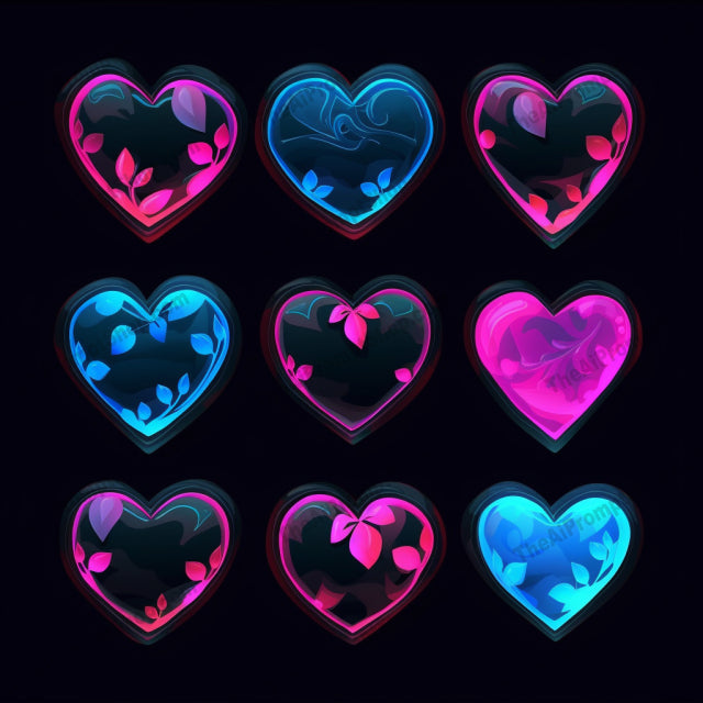 AI Midjourney Prompt for Animated Glass Heart Stickers