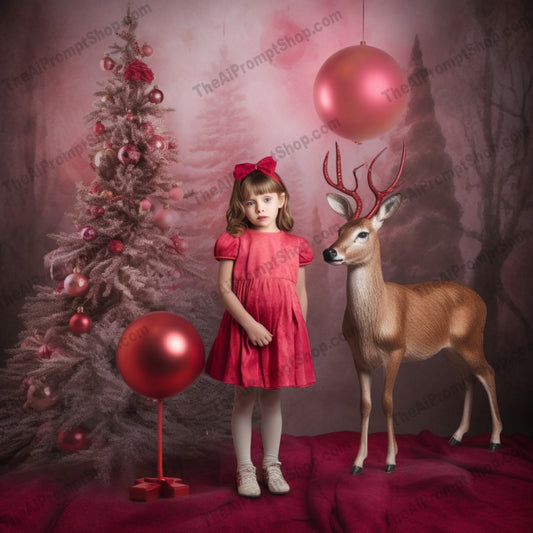 AI Midjourney Prompt for C36 - Storybook Illustrations - Christmas with Reindeer