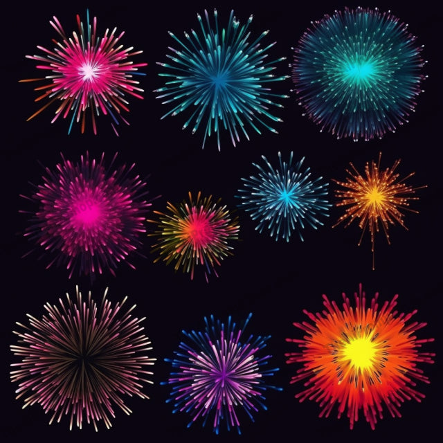 AI Midjourney Prompt for Psychedelic Fireworks Set