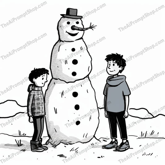 AI Midjourney Prompt for C139 - Storybook Illustrations - Snowman Friends Forever