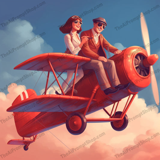 AI Midjourney Prompt for C237 - Storybook Illustrations - Quirky Airplane Adventure