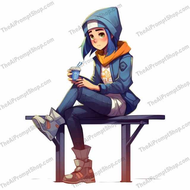 AI Midjourney Prompt for Coffee Loving Cartoon Teen