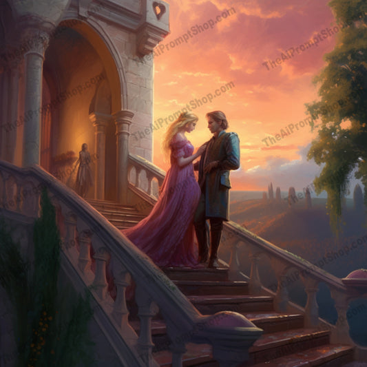 AI Midjourney Prompt for C80 - Storybook Illustrations - Stairway to Fantasy