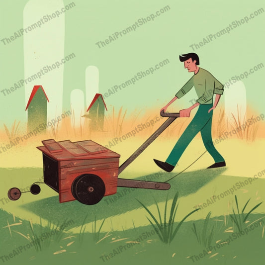 AI Midjourney Prompt for C171 - Storybook Illustrations - Nostalgic Mowing Days