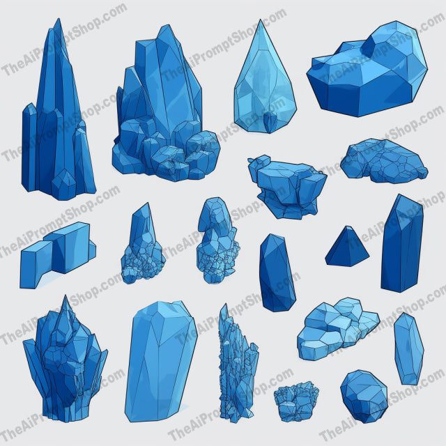 AI Midjourney Prompt for Blue Stone Typologies