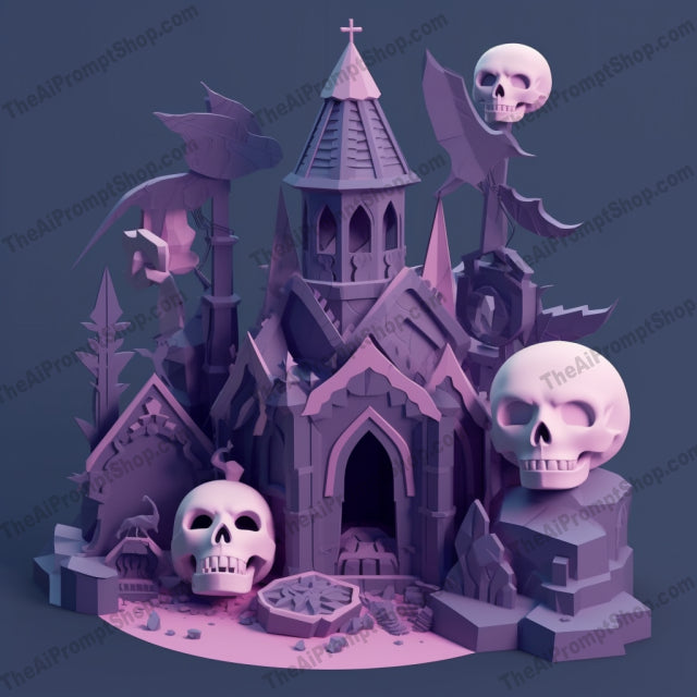 AI Midjourney Prompt for Low Poly Halloween Objects