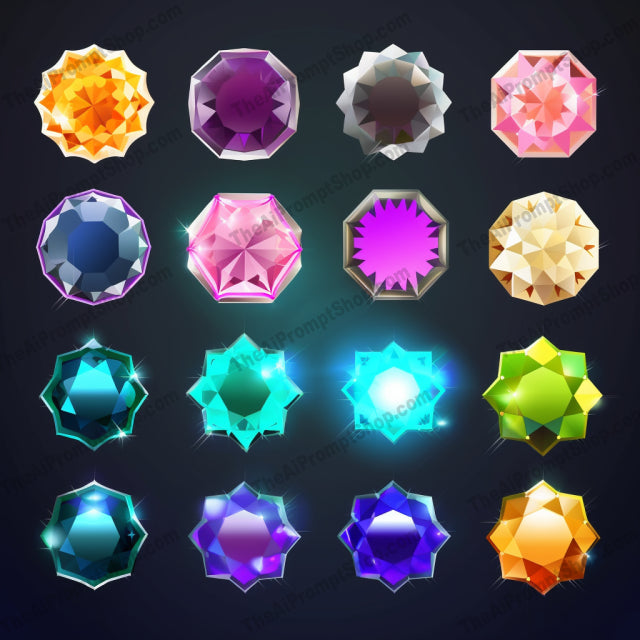 AI Midjourney Prompt for Glowing Gems