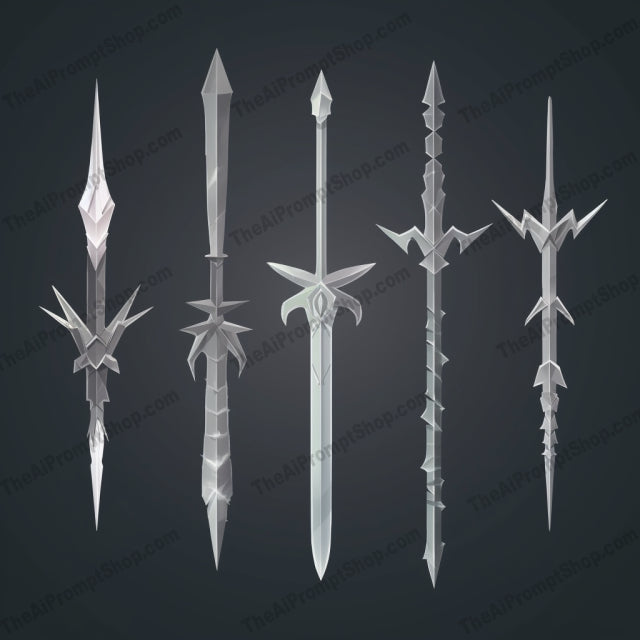 AI Midjourney Prompt for Dynamic Low Poly Swords