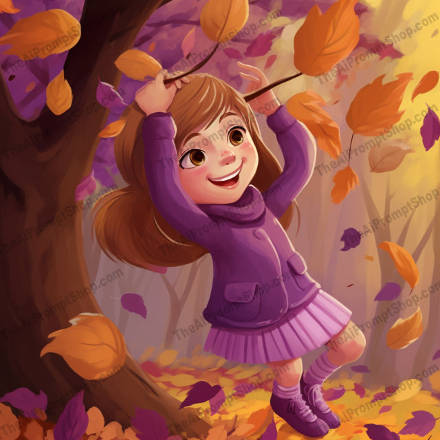 AI Midjourney Prompt for C22 - Storybook Illustrations - Autumn Leaves Adventure