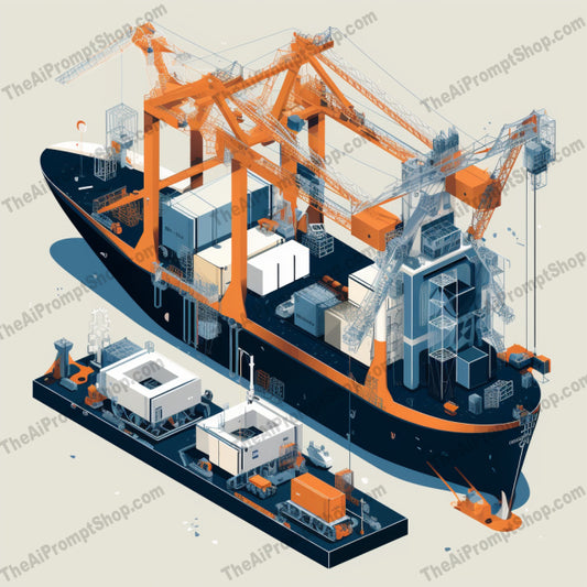 AI Midjourney Prompt for Isometrics - B84s -  Industrial Shipping Scenes