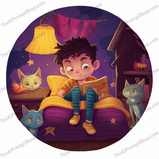 AI Midjourney Prompt for C31 - Storybook Illustrations - A Whimsical Sticker Illustration