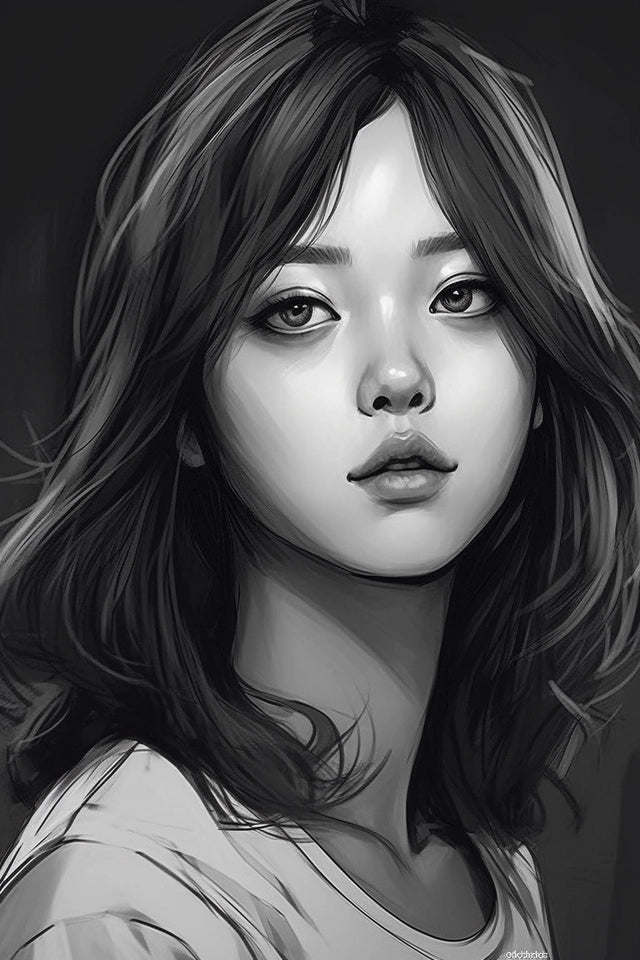 AI Midjourney Prompt for Cute Korean Webtoon Girl