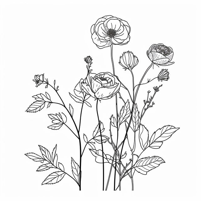 AI Midjourney Prompt for Minimalist Wild Flower Studies