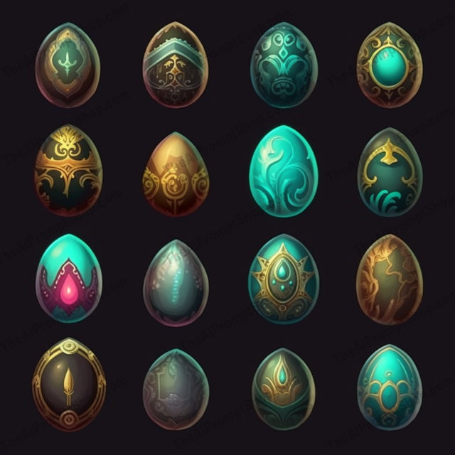 AI Midjourney Prompt for Enchanting Easter Egg Icons