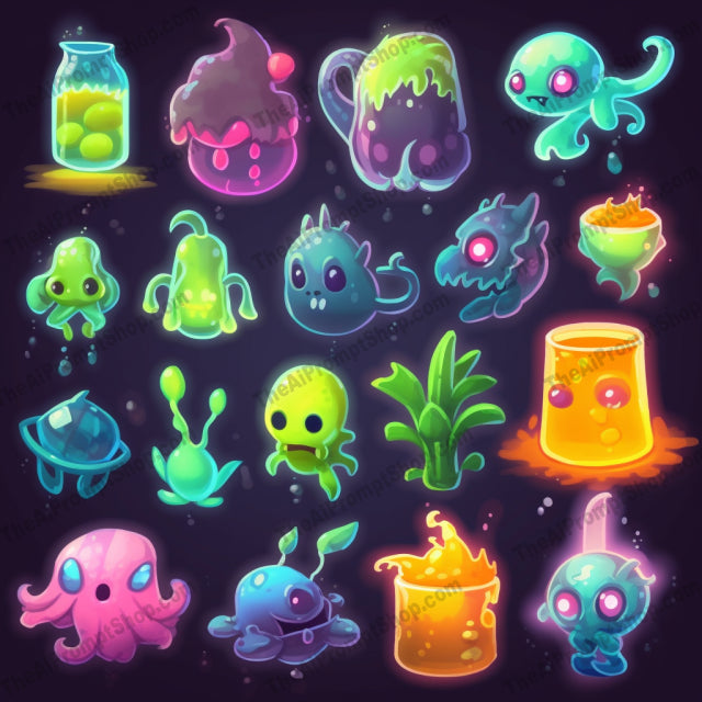 AI Midjourney Prompt for Game Sprite Icons