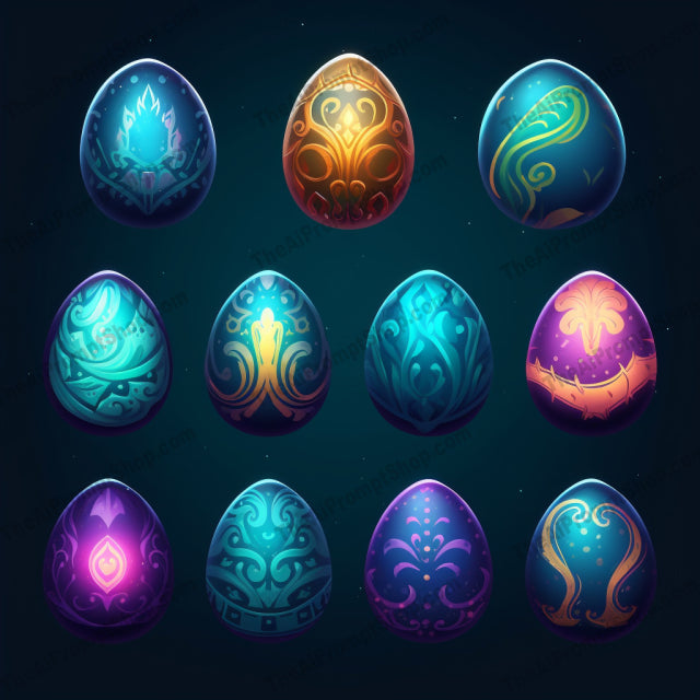 AI Midjourney Prompt for Enchanting Easter Egg Icons