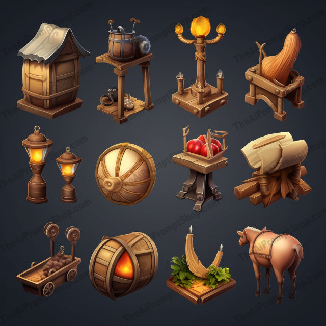 AI Midjourney Prompt for Knights' Items with Animal Motifs