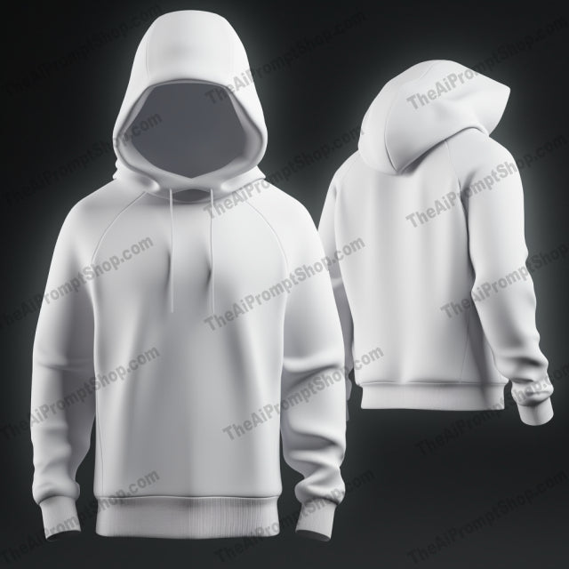 AI Midjourney Prompt for High Resolution White Hoodie