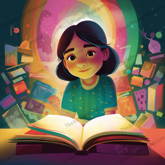 AI Midjourney Prompt for C121 - Storybook Illustrations - Girl's Colorful Portrait