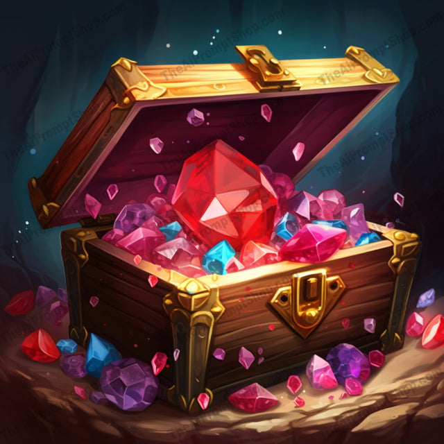 AI Midjourney Prompt for Colorful Overflowing Treasure Chest