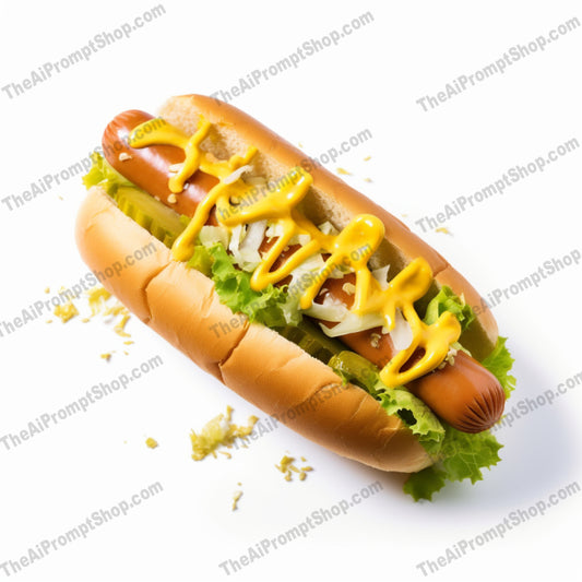 AI Midjourney Prompt for Food - B343s -  Classic Hot Dog