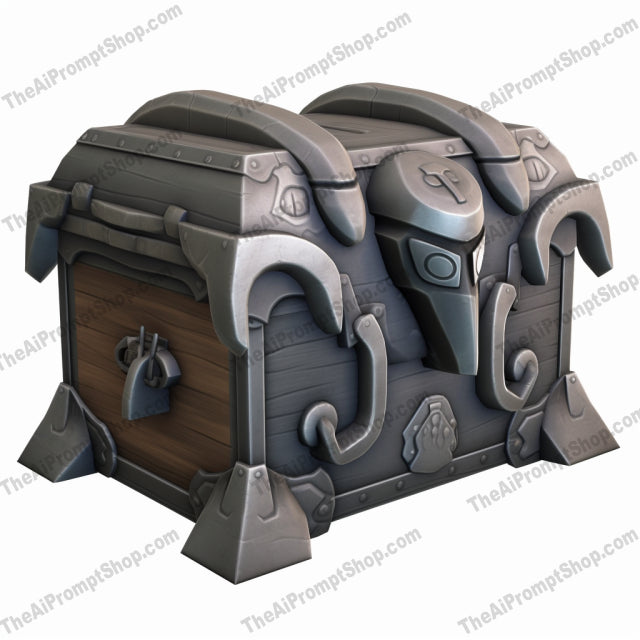 AI Midjourney Prompt for Wooden Chest with Creature Head