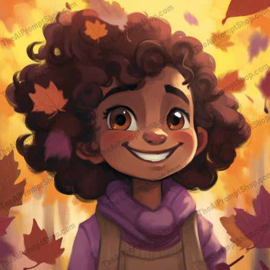 AI Midjourney Prompt for C107 - Storybook Illustrations - Playful Autumn Illustration