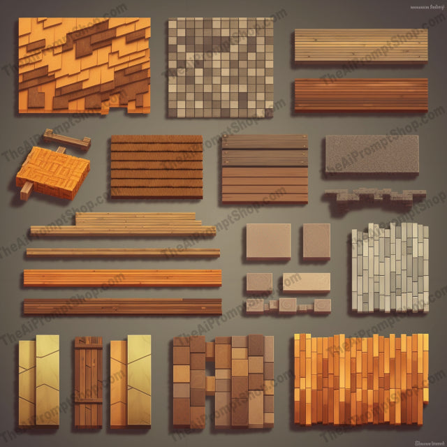 AI Midjourney Prompt for Minecraft Wooden Slats and Blocks