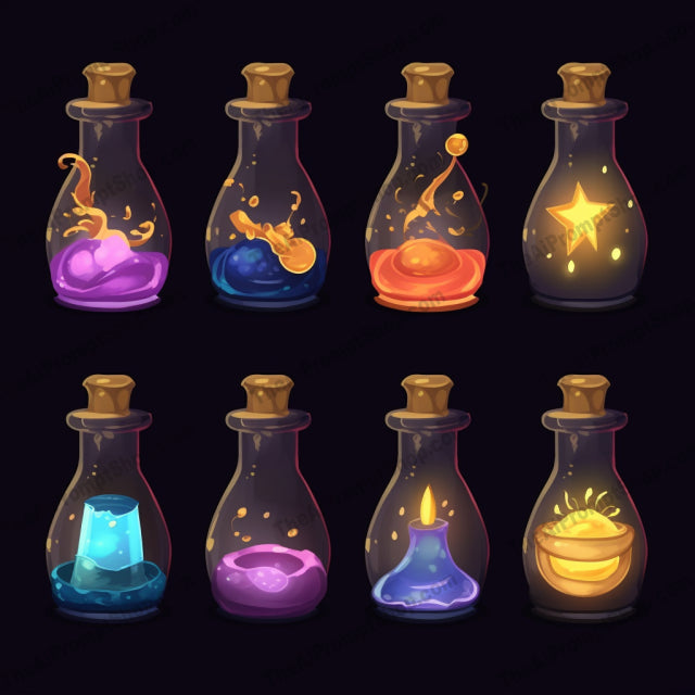 AI Midjourney Prompt for Sailor Moon Style Magic Bottles